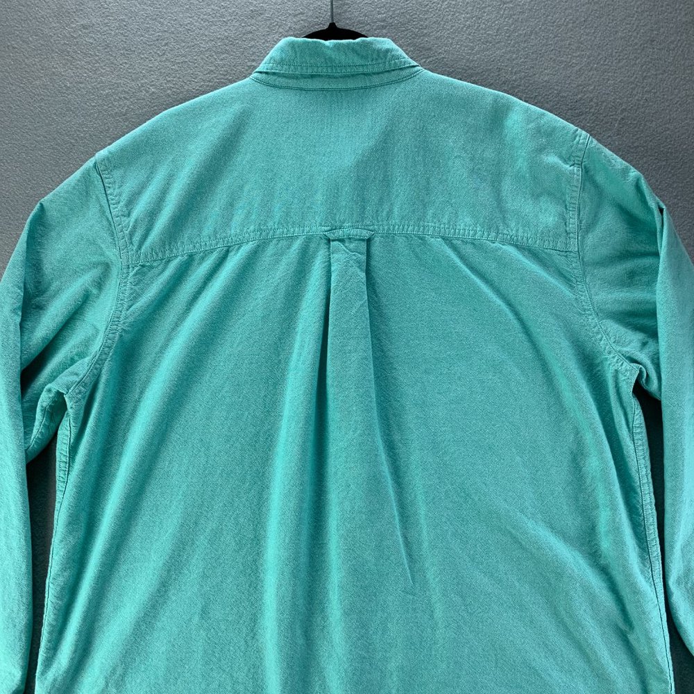 **SOLD**Chaps Mens Shirt Extra Large Teal Oxford Button Down 100% Cotton Pocket - Picture 5 of 11